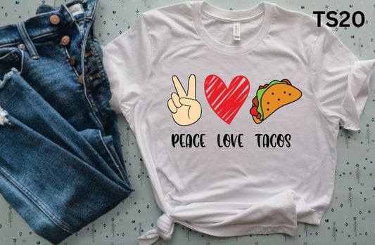 Peace Love Tacos Young Adult T-shirt