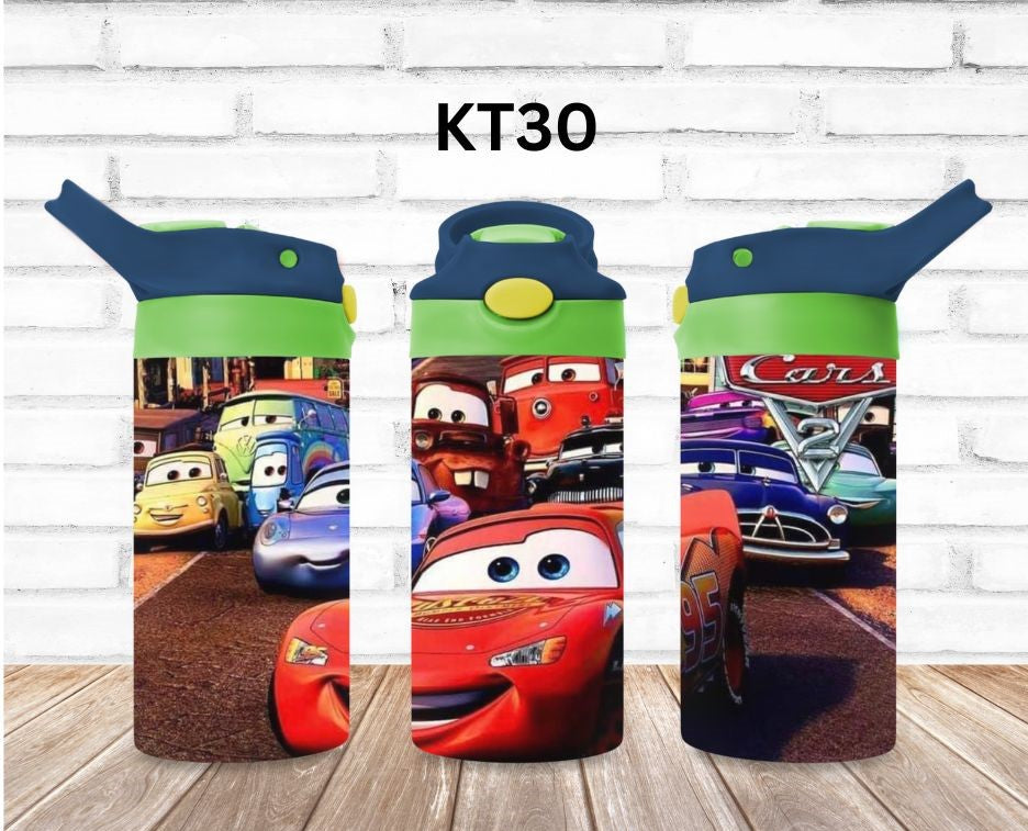 12oz Water bottles for kids - CareBears, Monster Trucks and a cute lit