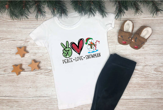 Peace Love Snowman T-shirt