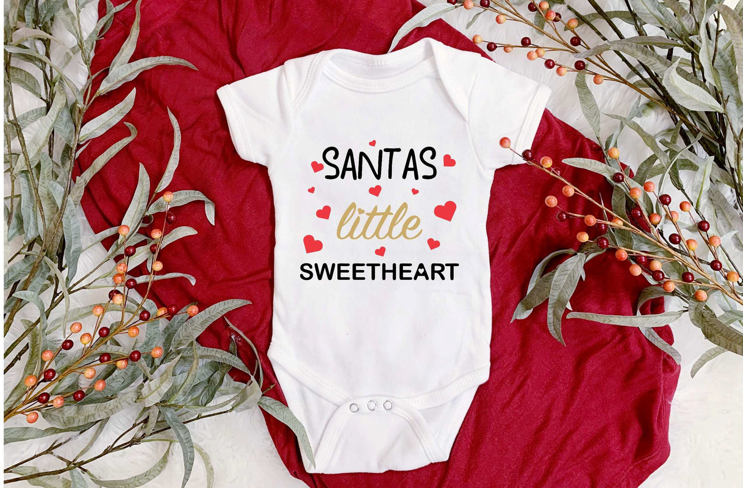 Santa's Little Sweetheart Infant Onesie